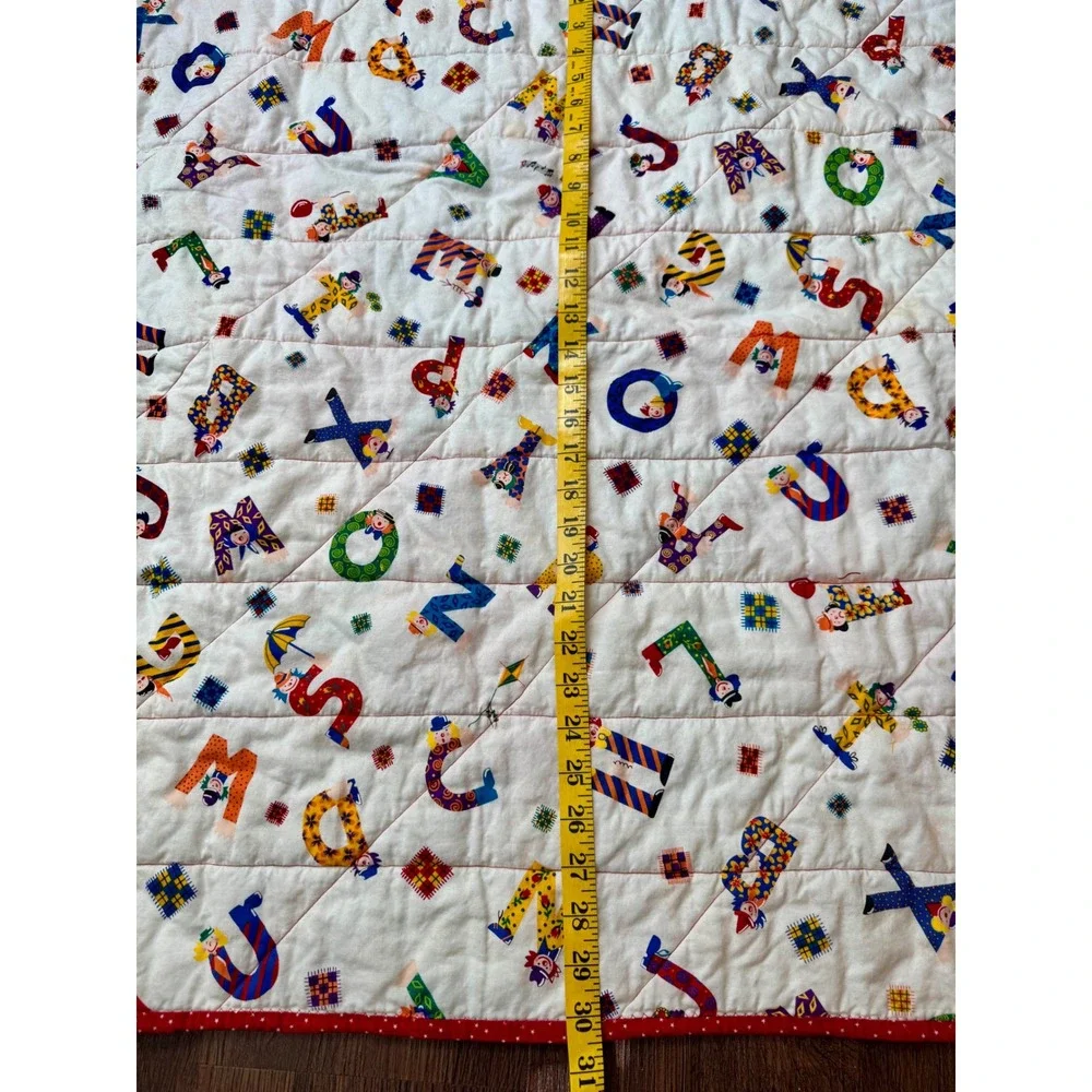 Handmade I-Spy‎ Patchwork Baby Quilt Red Mickey Mouse Crayola Alphabet 30x30